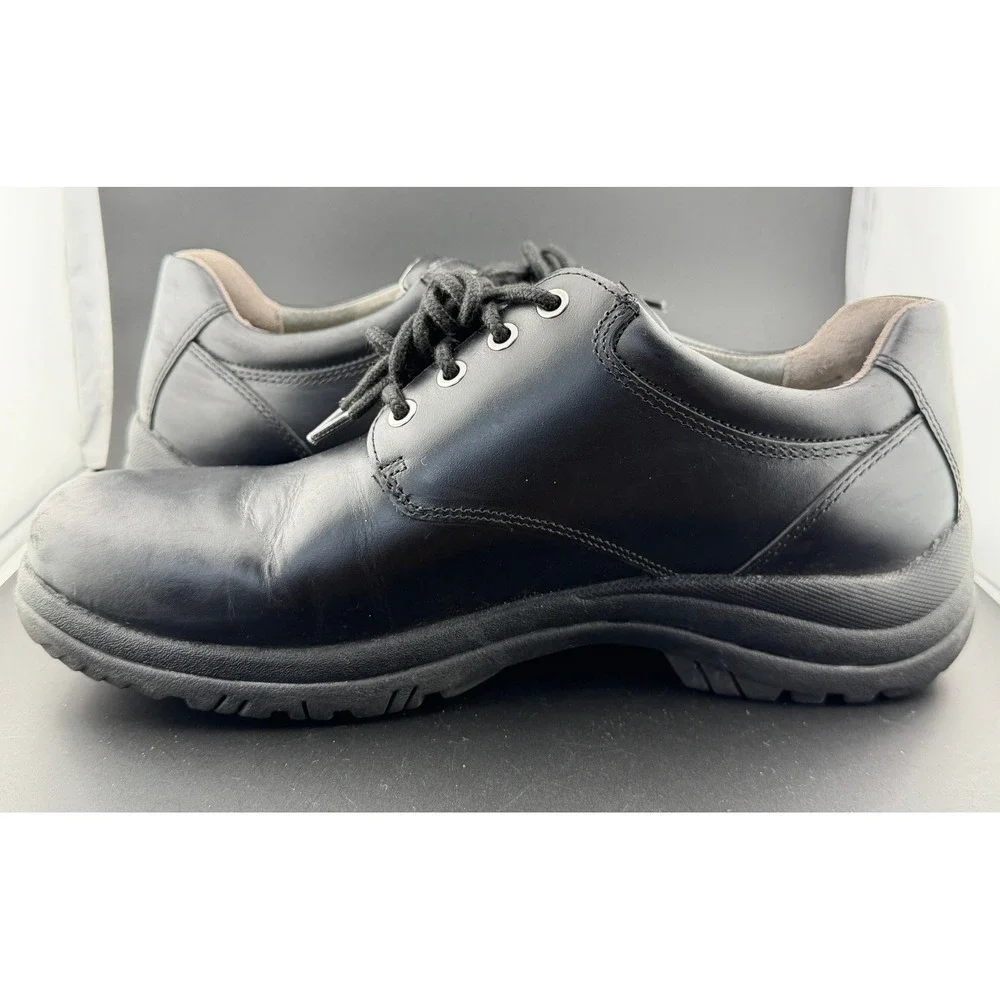 Dansko Walker: Black Leather, Slip Resistant Oxford Shoes, Mens Size 44/10.5-11